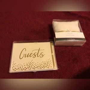 STYLE ME PRETTY RING BEARER PILLOW NWT & NWT GUEST BOOK W PEN WEDDING PARTY